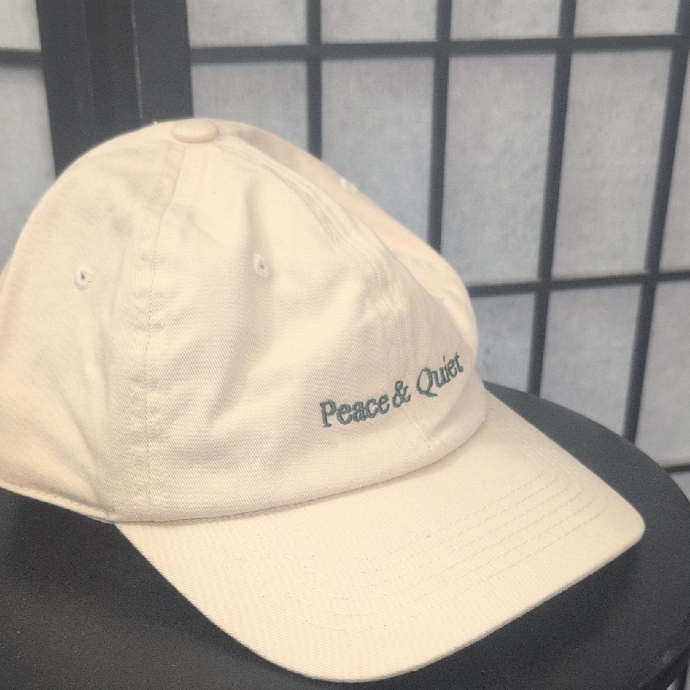 Peace & Quiet Embroidered Baseball Cap - Cream